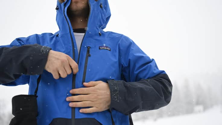 Jacket with waterproof zip