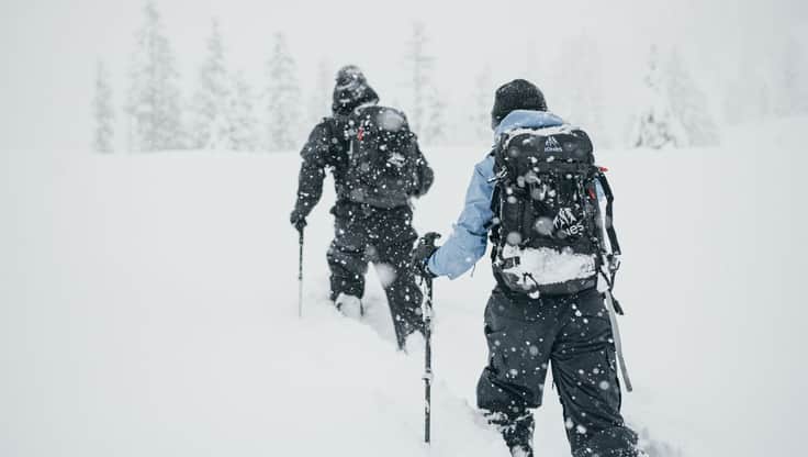 Snowboarder in breathable snowwear