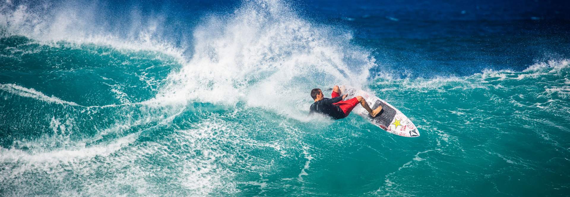 surfing in a clean ocean