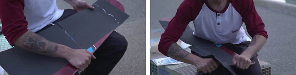 Schleift das Griptape ab &amp; schneidet mit einem scharfen Messer an den Deckrändern entlang