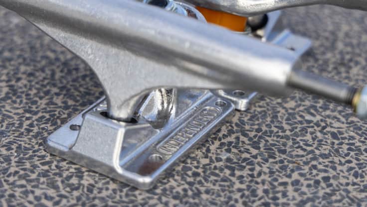 Independent Trucks from the side, showing the baseplate