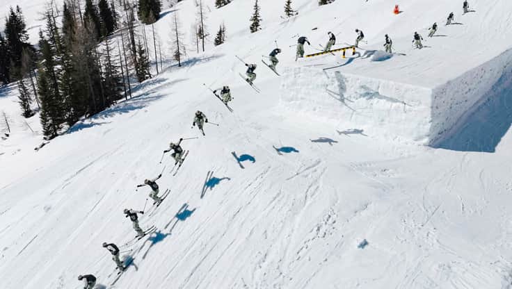 Fabio Studer on a kicker at Nordkette Innsbruck