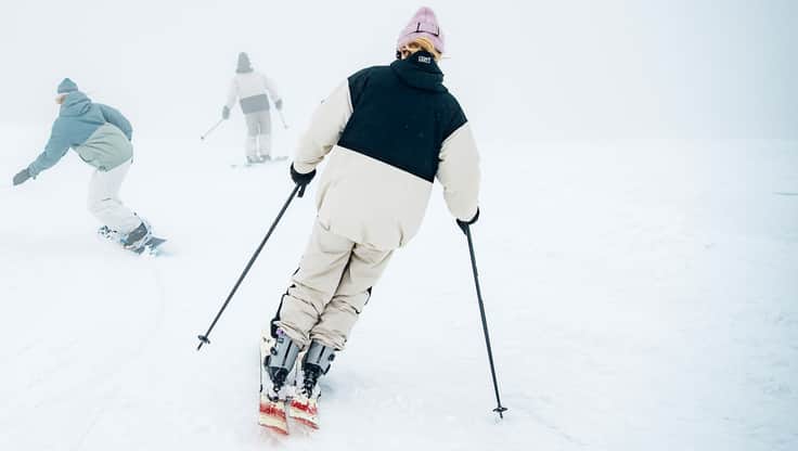 Beginnger Skier standing in the woods